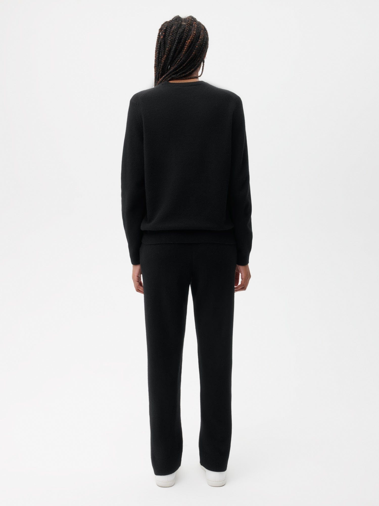 Archive Womens Recycled Cashmere Loose Track Pants - Black - 3