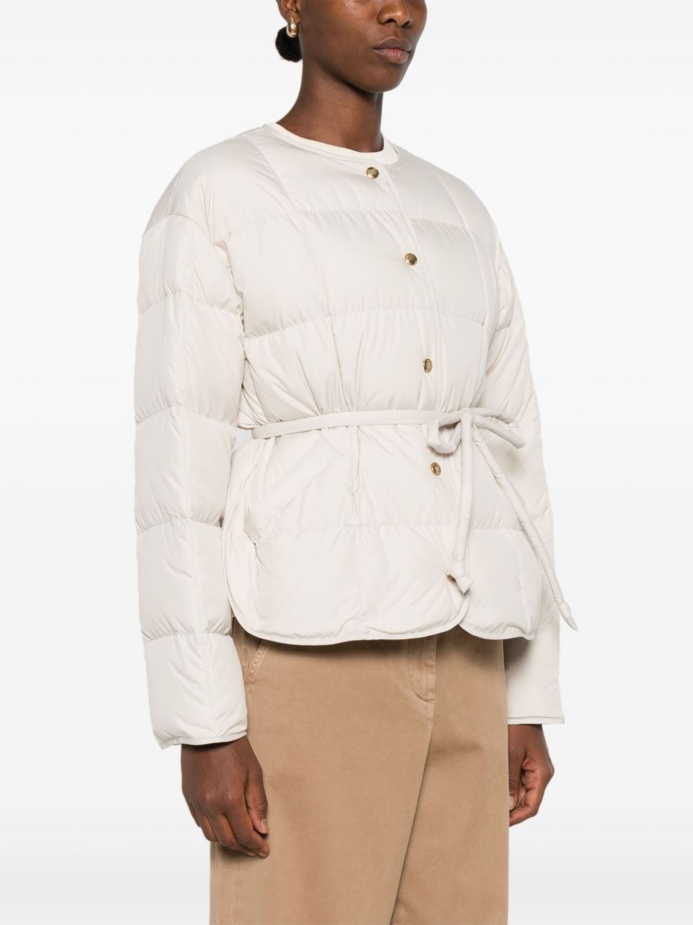 belted quilted jacket - 3