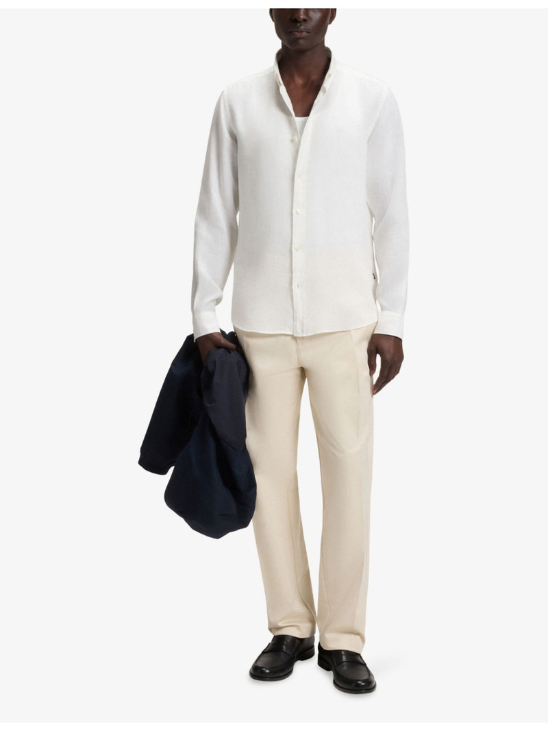 BOSS Regular-Fit Long-Sleeve Stretch-Linen Shirt outlook