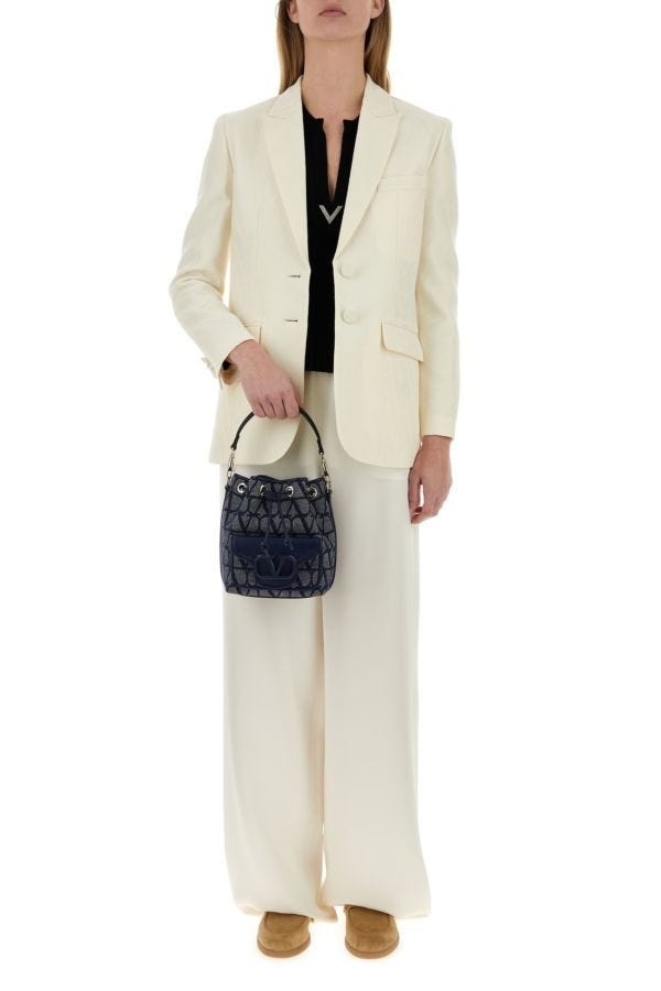 Valentino Ivory Cady Couture wide-leg pant | gebnegozionline