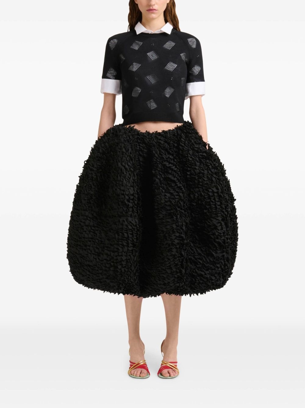 voluminous balloon midi skirt - 2
