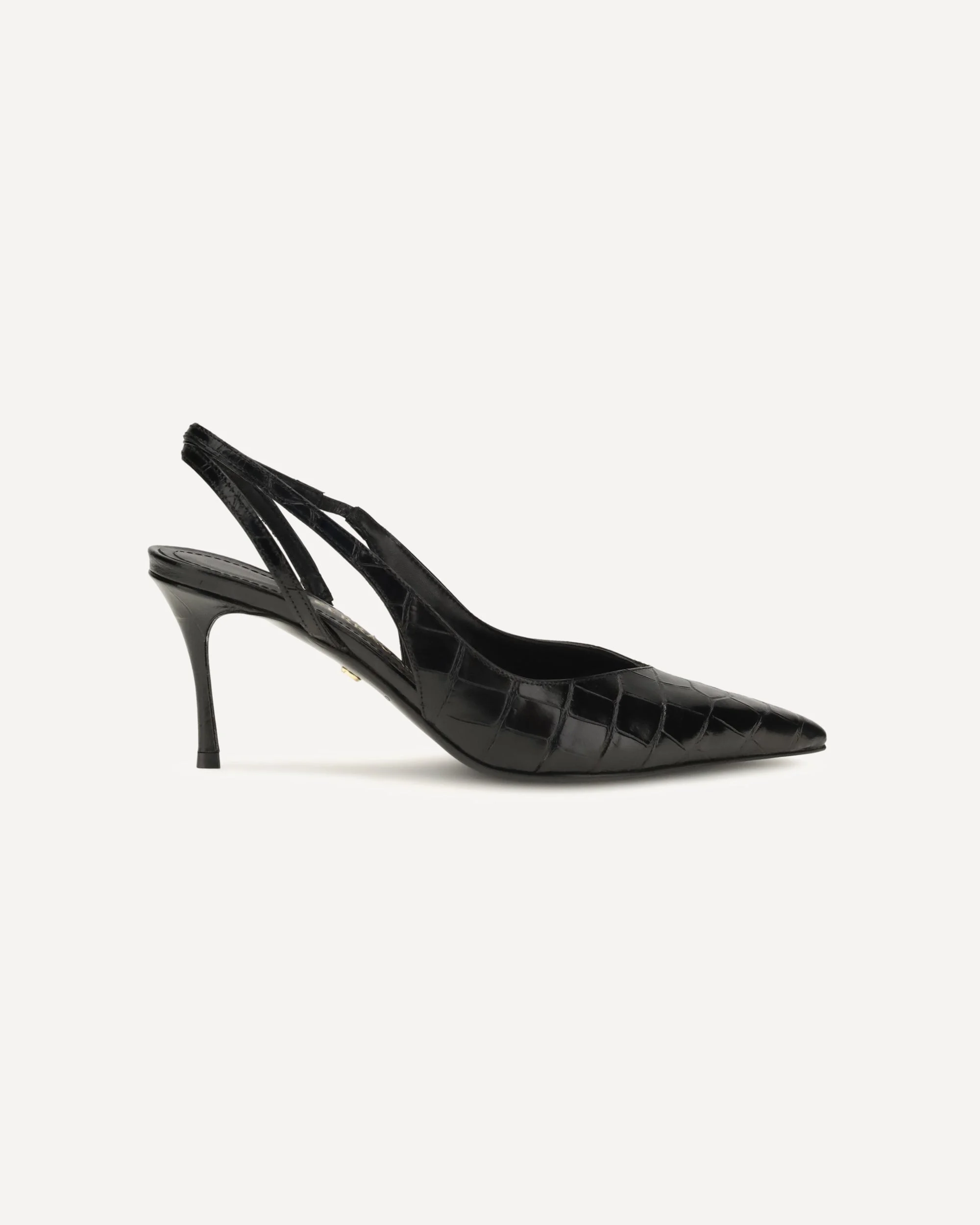 Crocodile-effect leather Slingback Pumps - 1