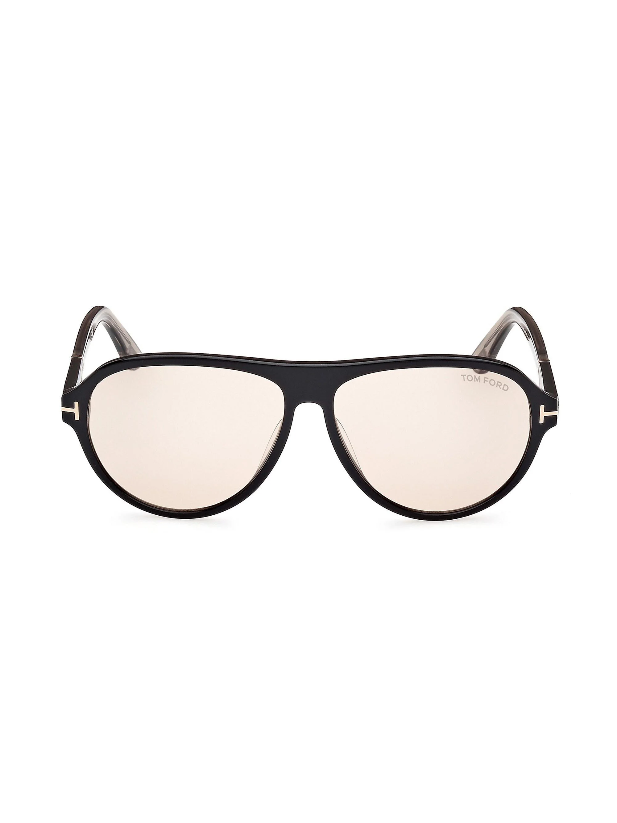 Men's Quincy 59MM Pilot Sunglasses - Shiny Black Brown - 1