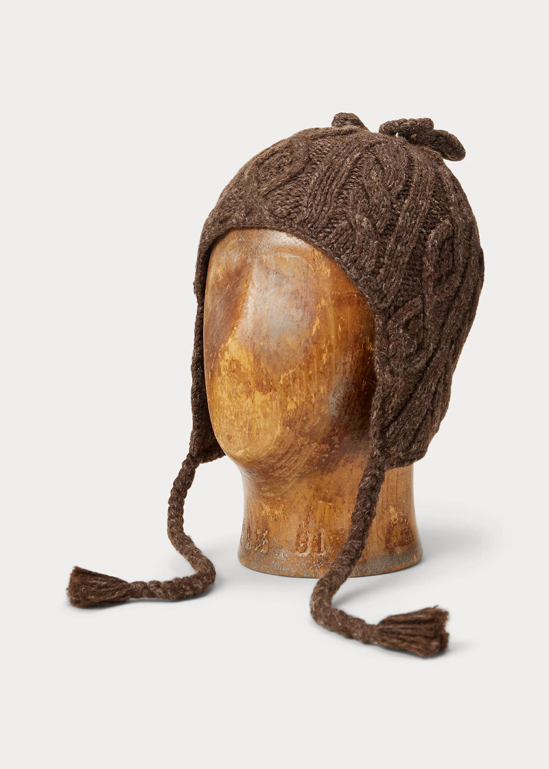 Aran-Knit Earflap Cap 1