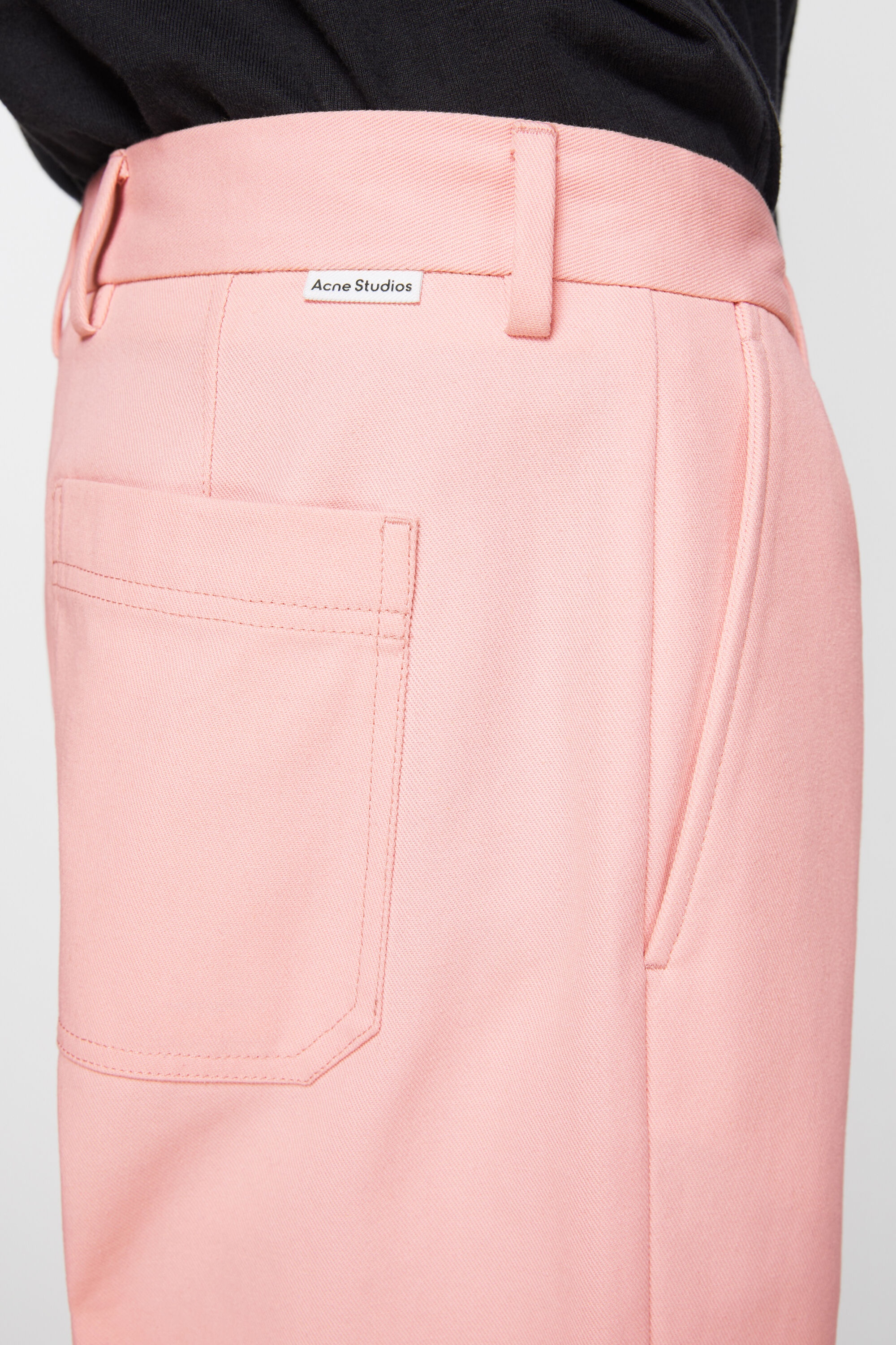 Twill cotton-blend trousers - Pale Pink - 5