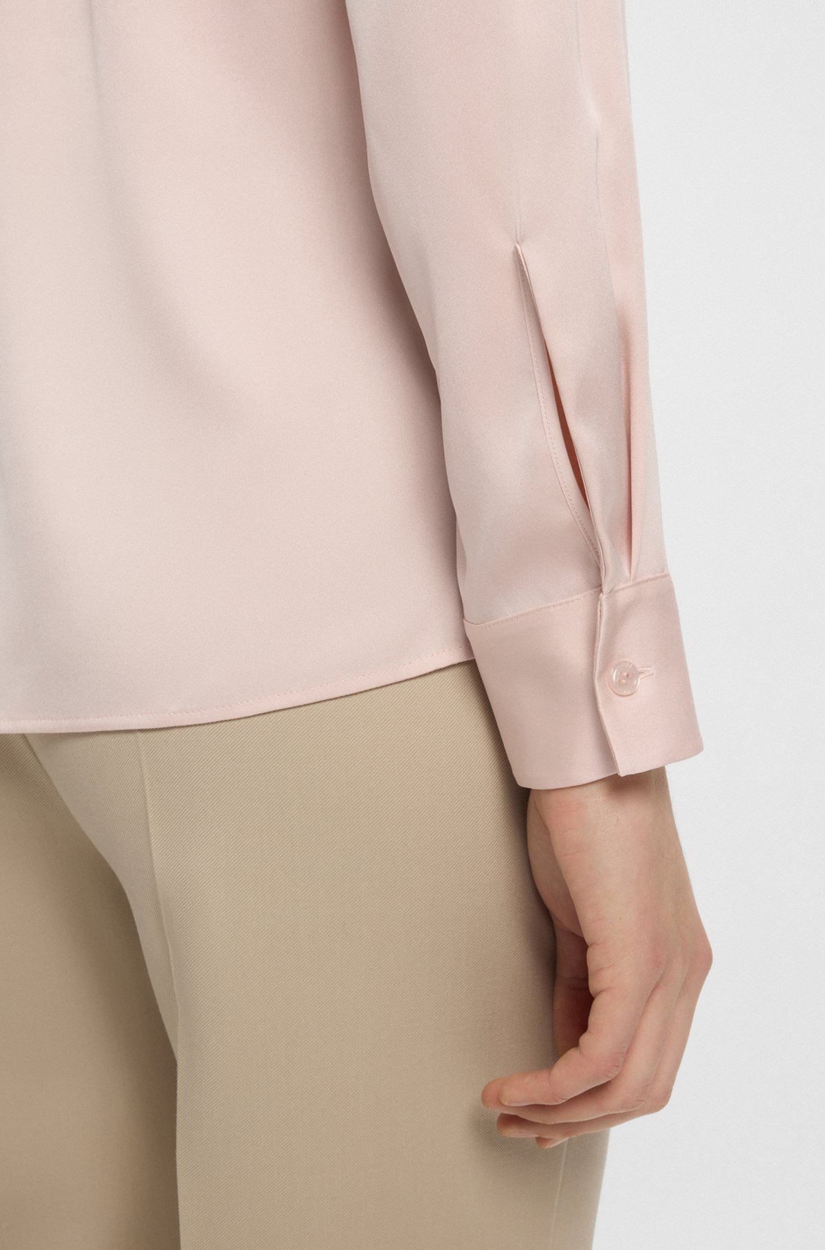 REGULAR-FIT BLOUSE IN STRETCH SILK - 6