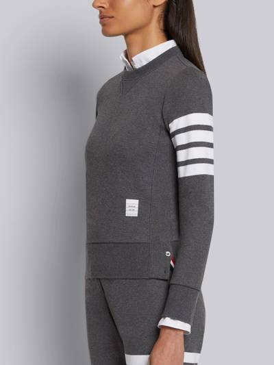 Thom Browne Dark Grey Classic Loop Back Engineered 4-Bar Crew Neck Sweatshirt outlook