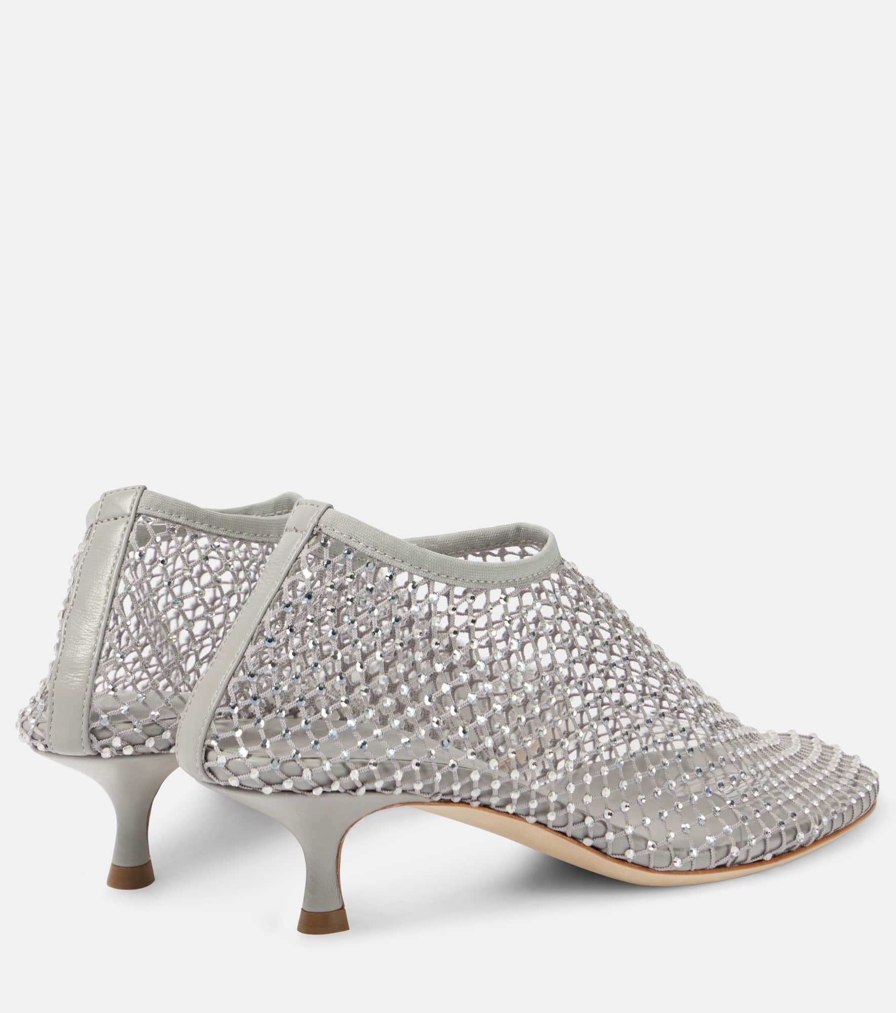 Minette crystal-embellished fishnet pumps - 2