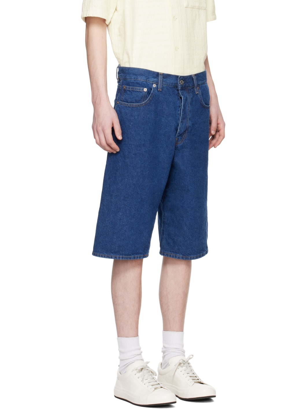 Blue Twist Denim Shorts - 2