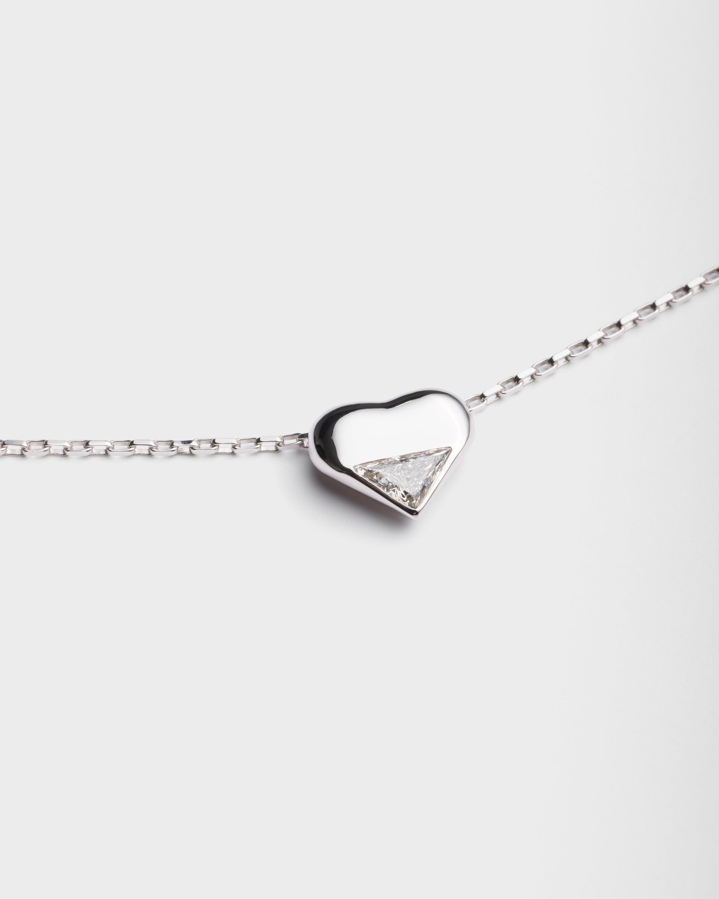 Eternal Gold Nano Heart necklace in white gold with lab-created diamond - 2