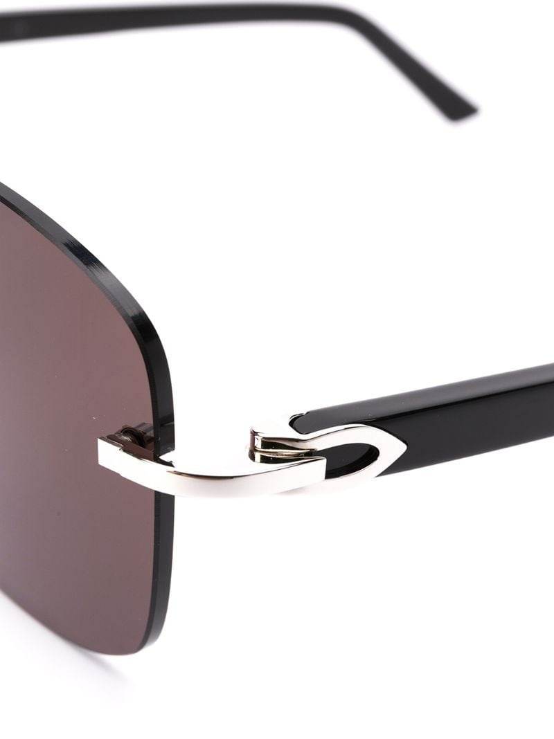 C Décor rimless rectangular-frame sunglasses - 3