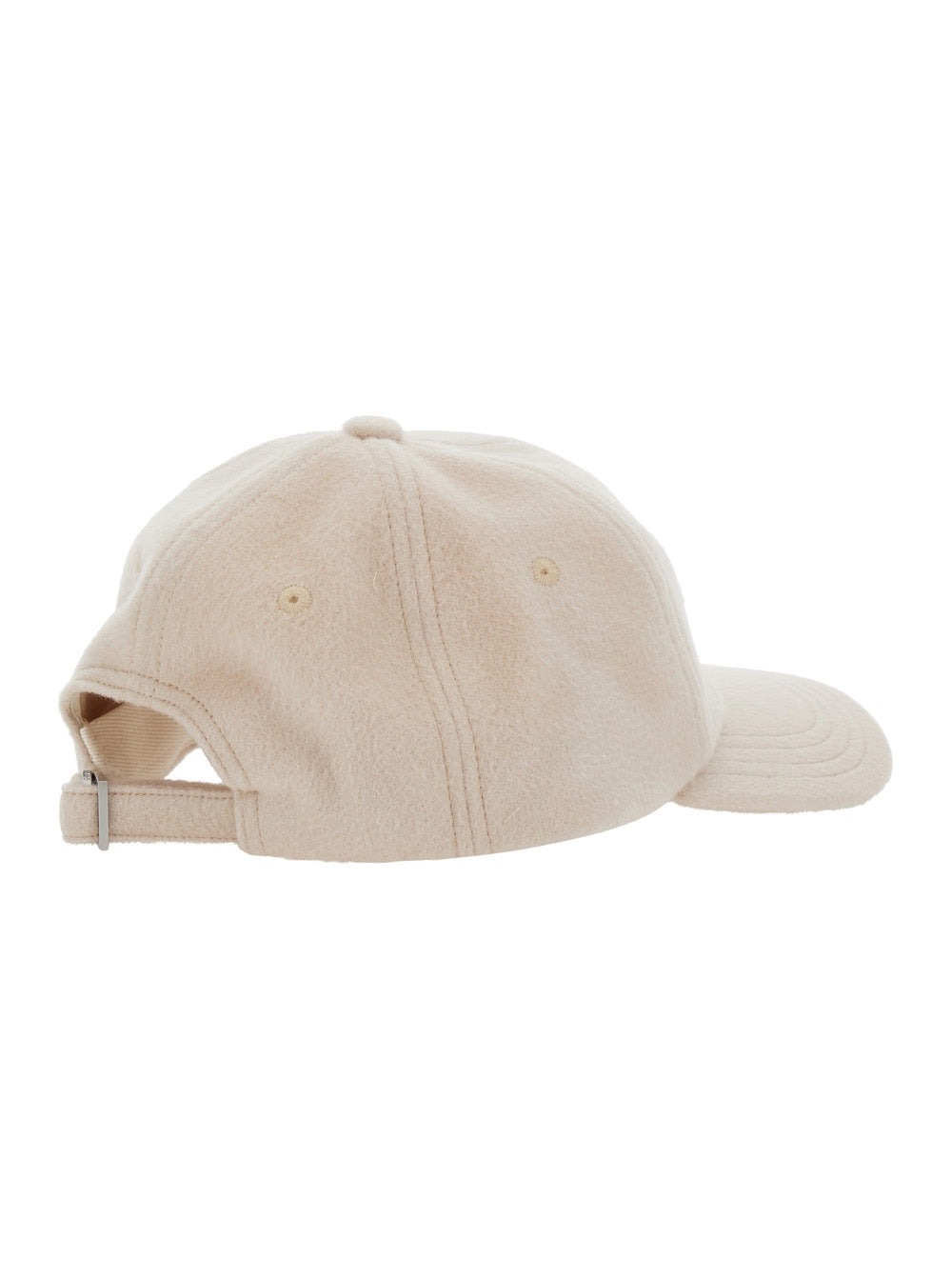 Jacquemus Women Beige Baseball Cap With Logo Lettering Embroidery On The Front In Wool Man - 2