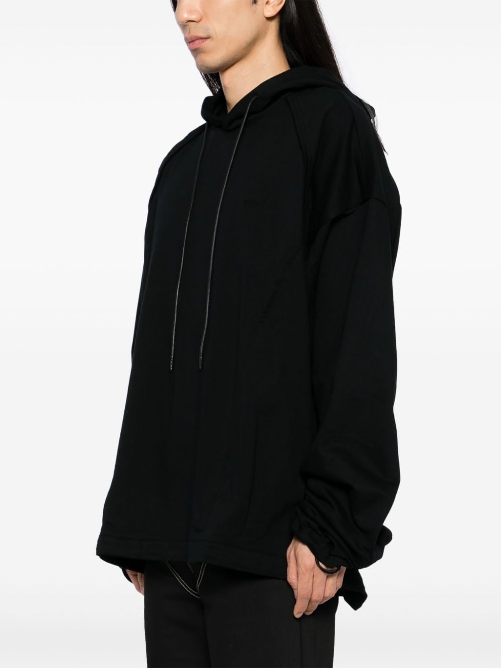 logo embroidered hoodie - 3
