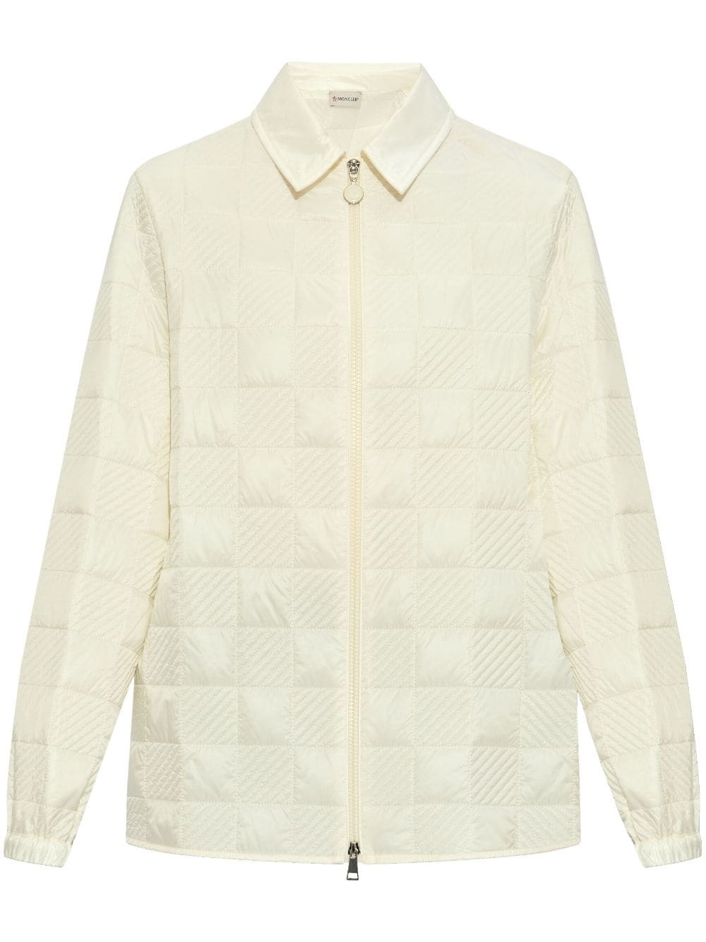 logo-patch quilted jacket - 1