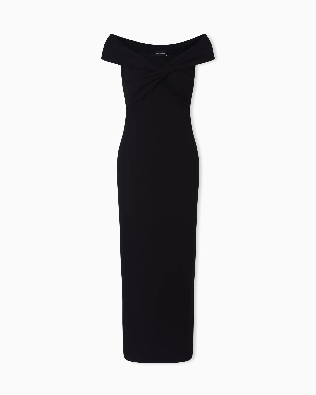 INTERLOCK DRESS WITH CROSSOVER NECKLINE - 1