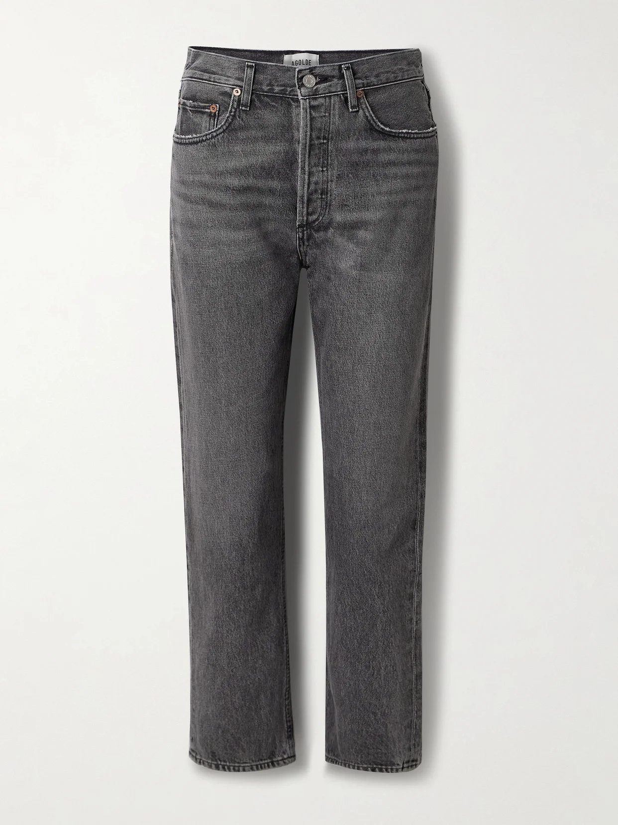 '90s Pinch Waist Cropped High-rise Straight-leg Jeans - 1