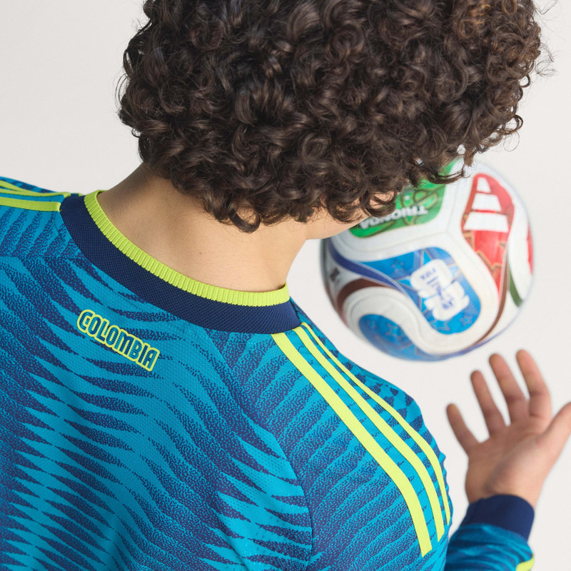 Colombia 26 Away Authentic Long Sleeve Jersey 7