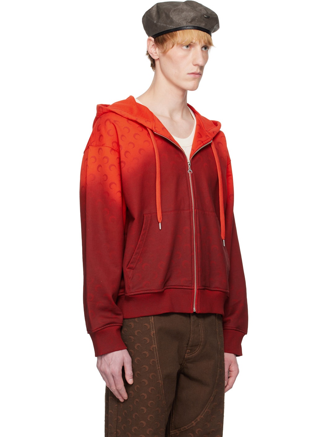 Red Moon Faded Fleece Zipped Hoodie - 2