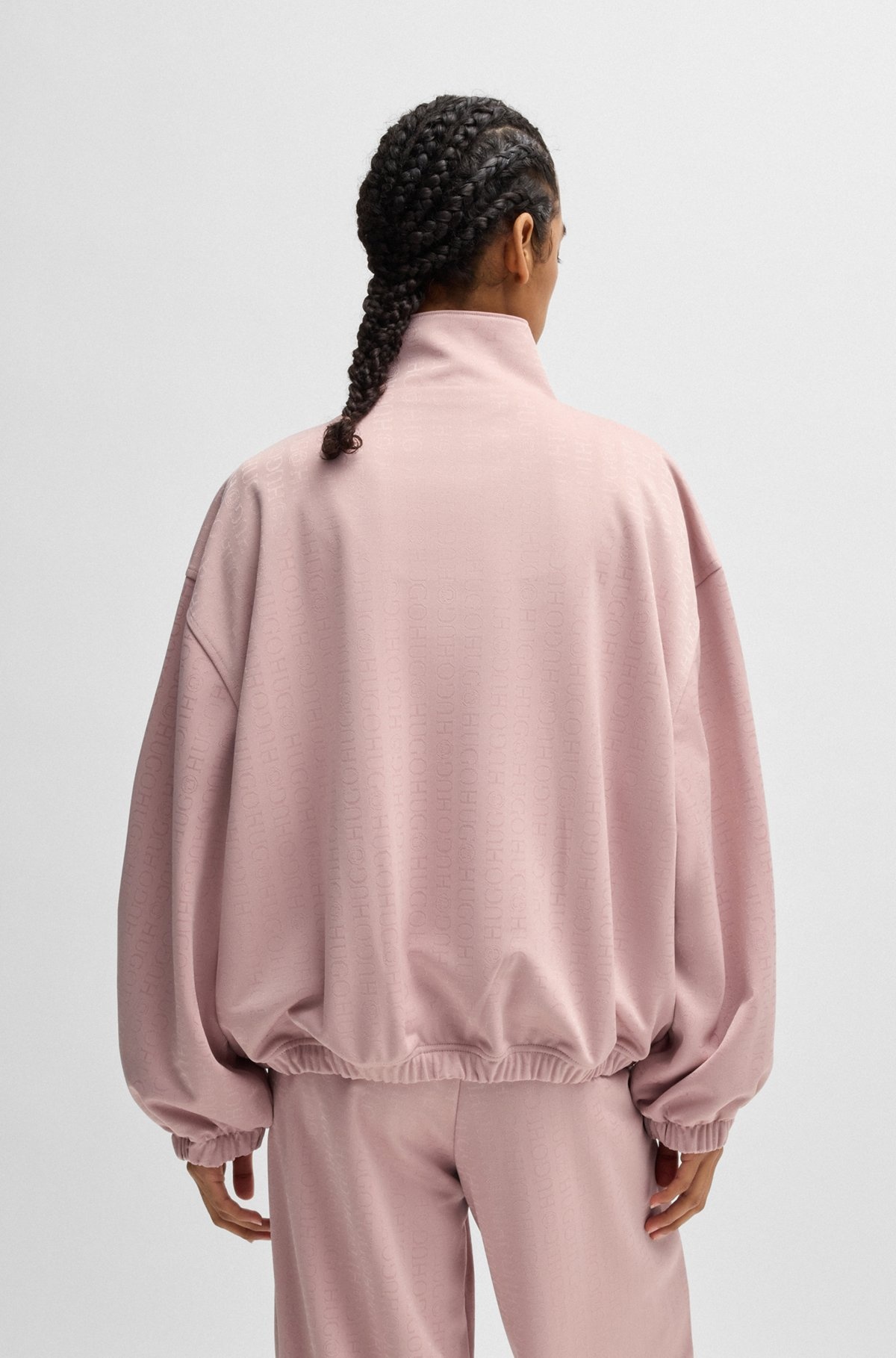 OVERSIZE-FIT JACKET WITH ALL-OVER LOGO JACQUARD - 4