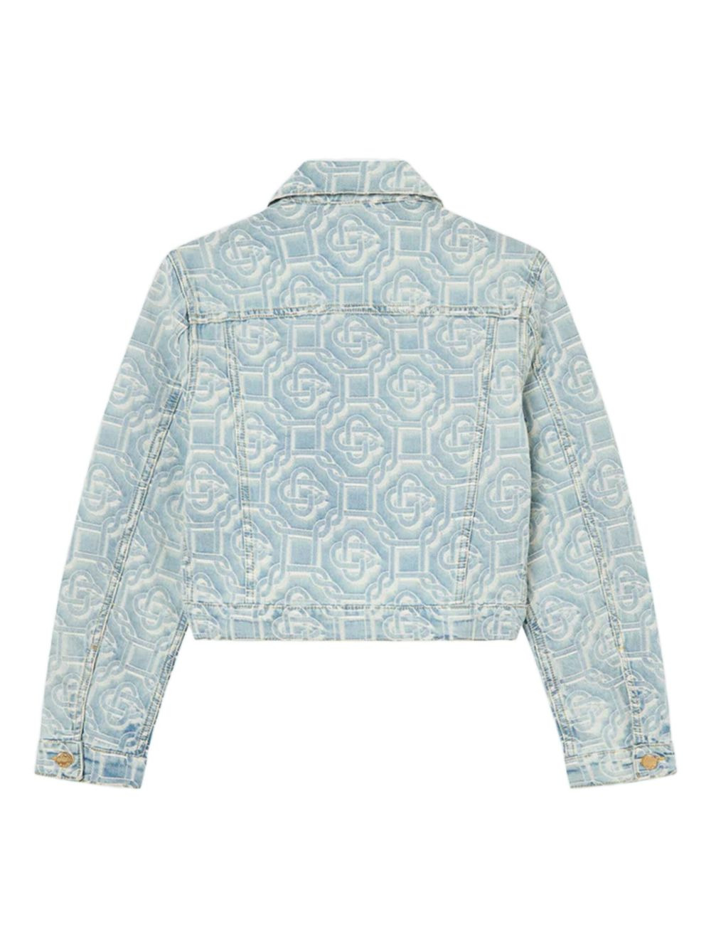 monogram-pattern denim jacket - 3