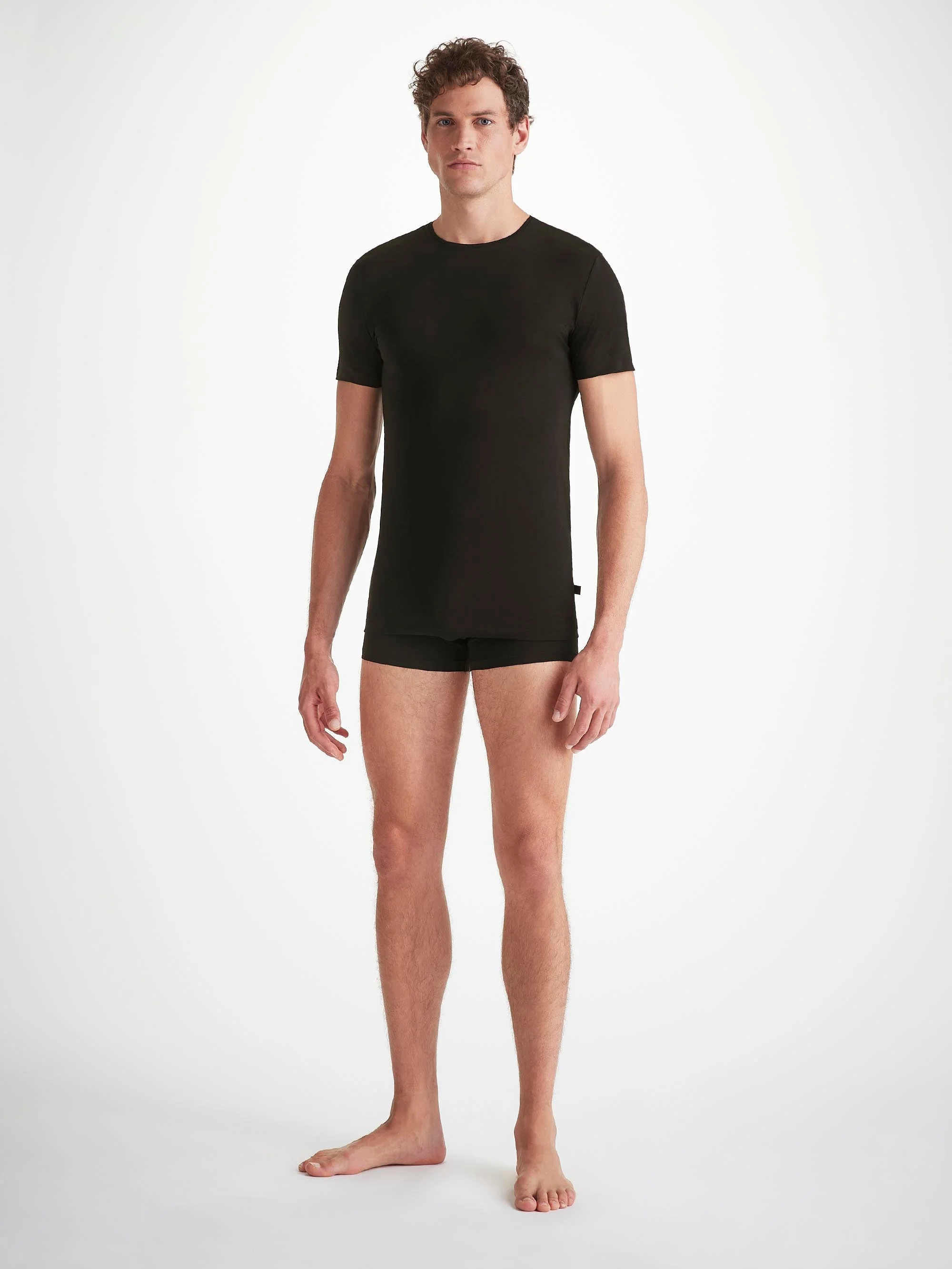 Men's Underwear T-Shirt Jack Pima Cotton Stretch Black - 1