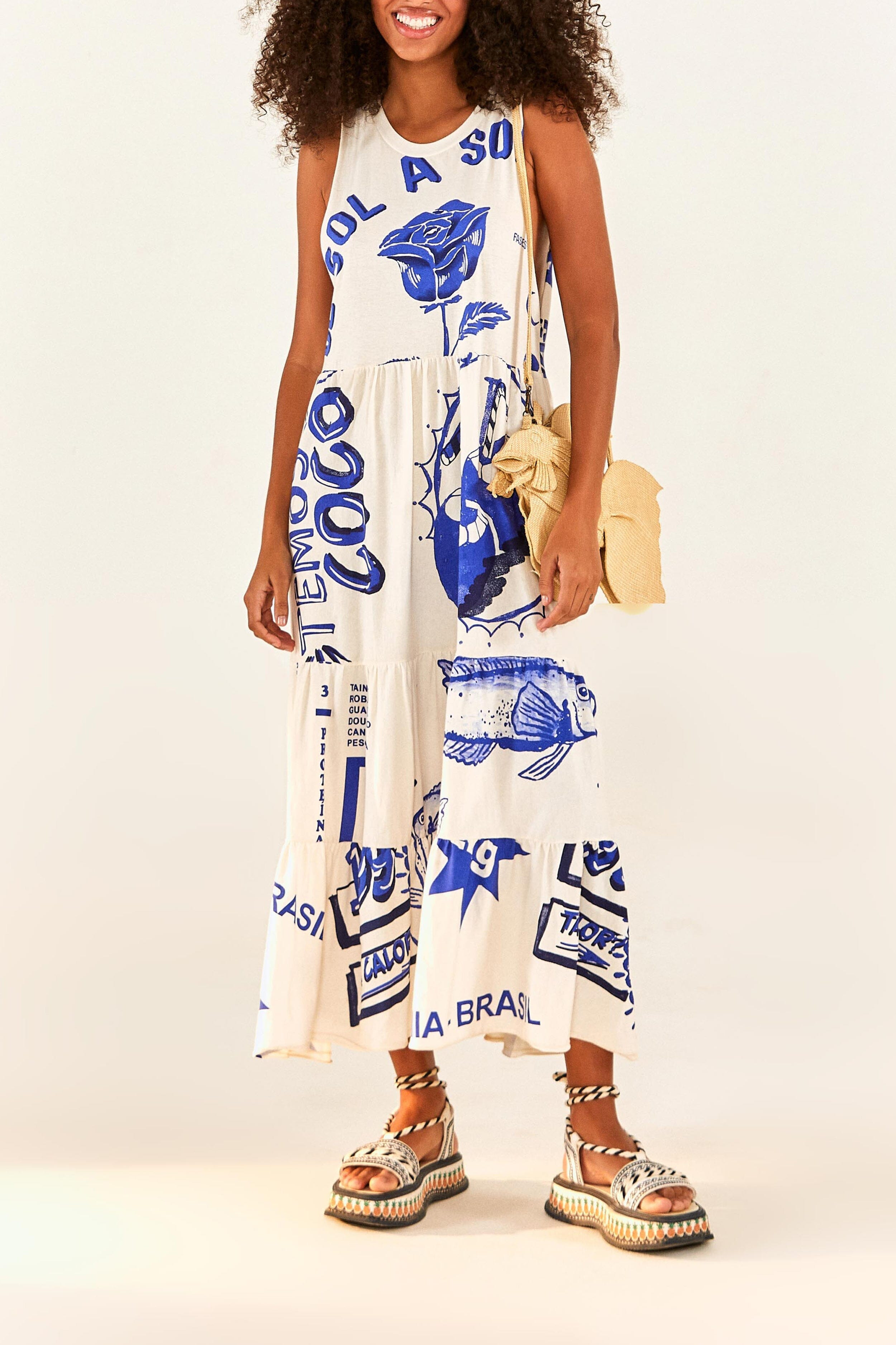 White Rainha Das Aguas T Shirt Dress - 3
