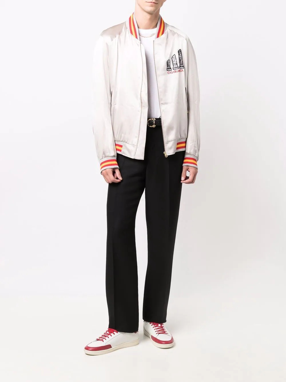 embroidered zip-up bomber jacket - 2
