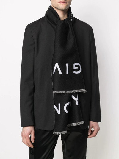 Givenchy logo-embroidered fringed scarf outlook