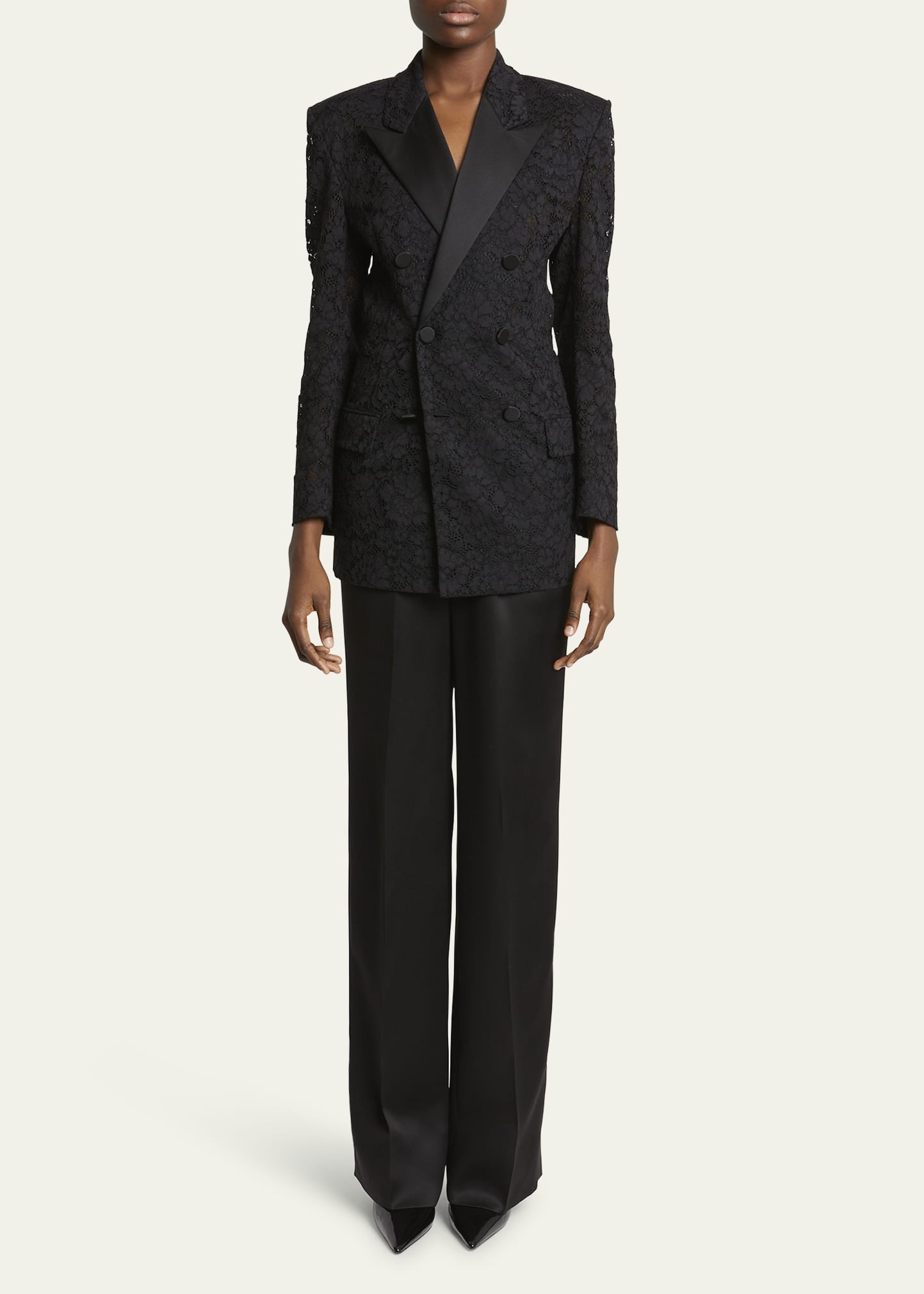 Satin Straight-Leg Trousers - 2