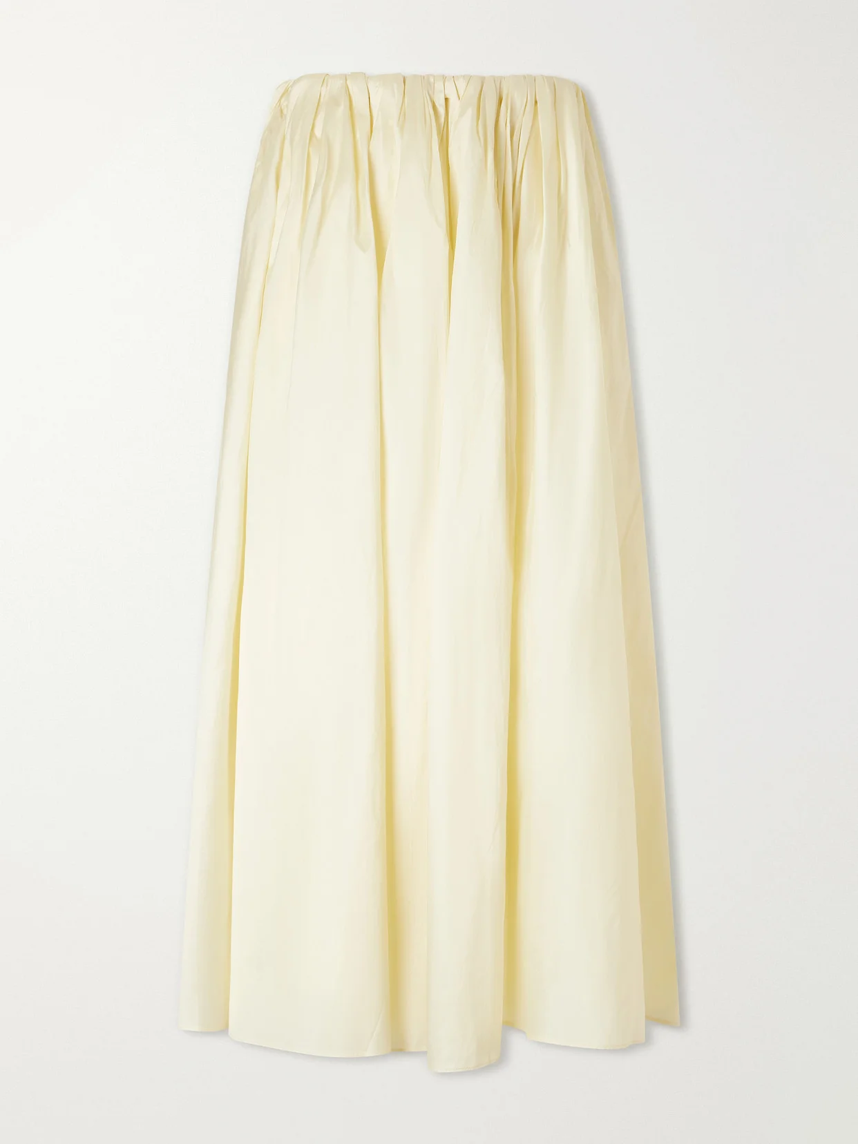 Elodie Pleated Duchesse-satin Midi Skirt - 1