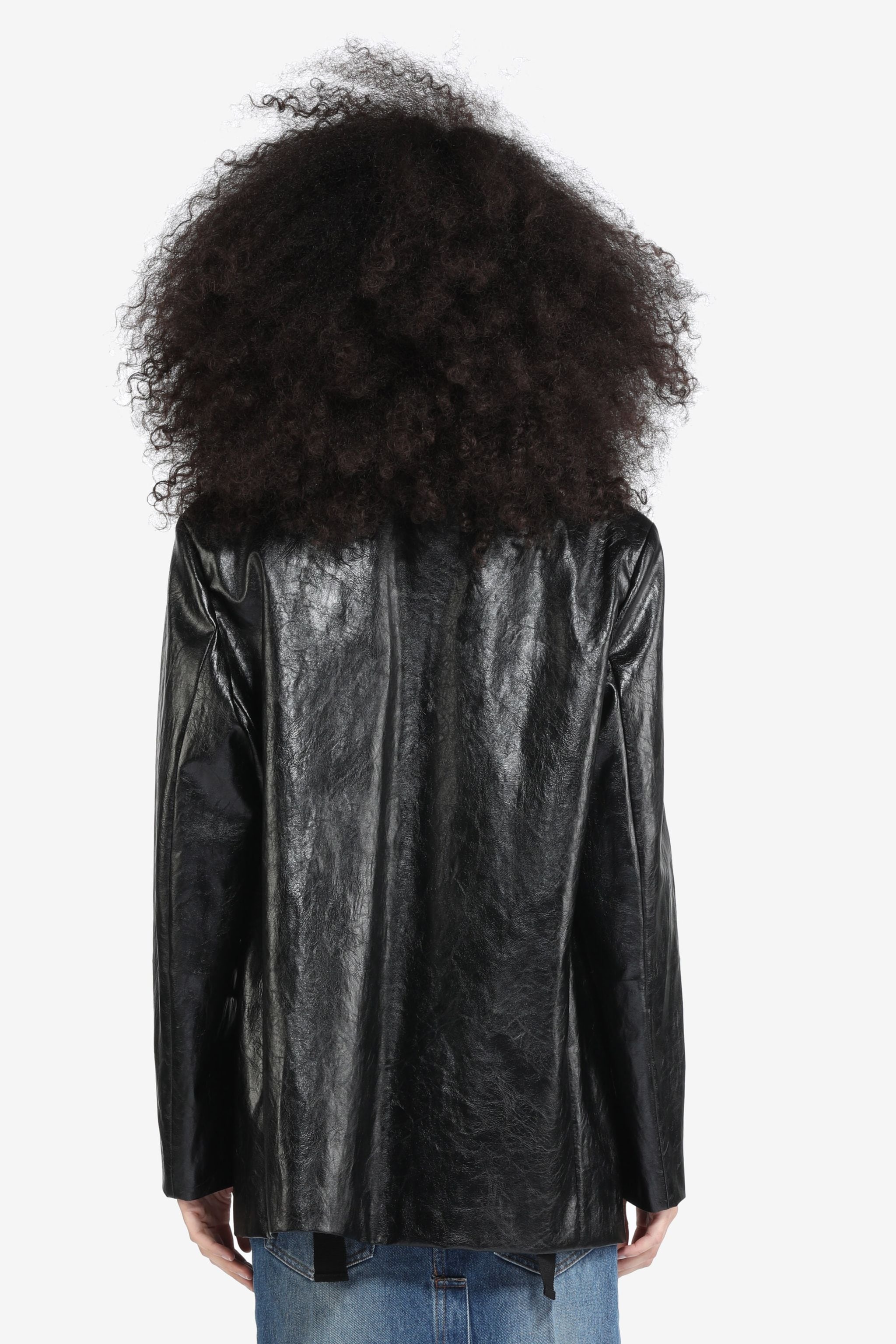 CREASE-EFFECT FAUX-LEATHER BLAZER - 2