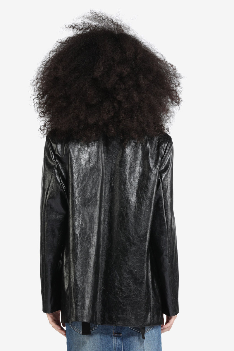 N°21 CREASE-EFFECT FAUX-LEATHER BLAZER outlook