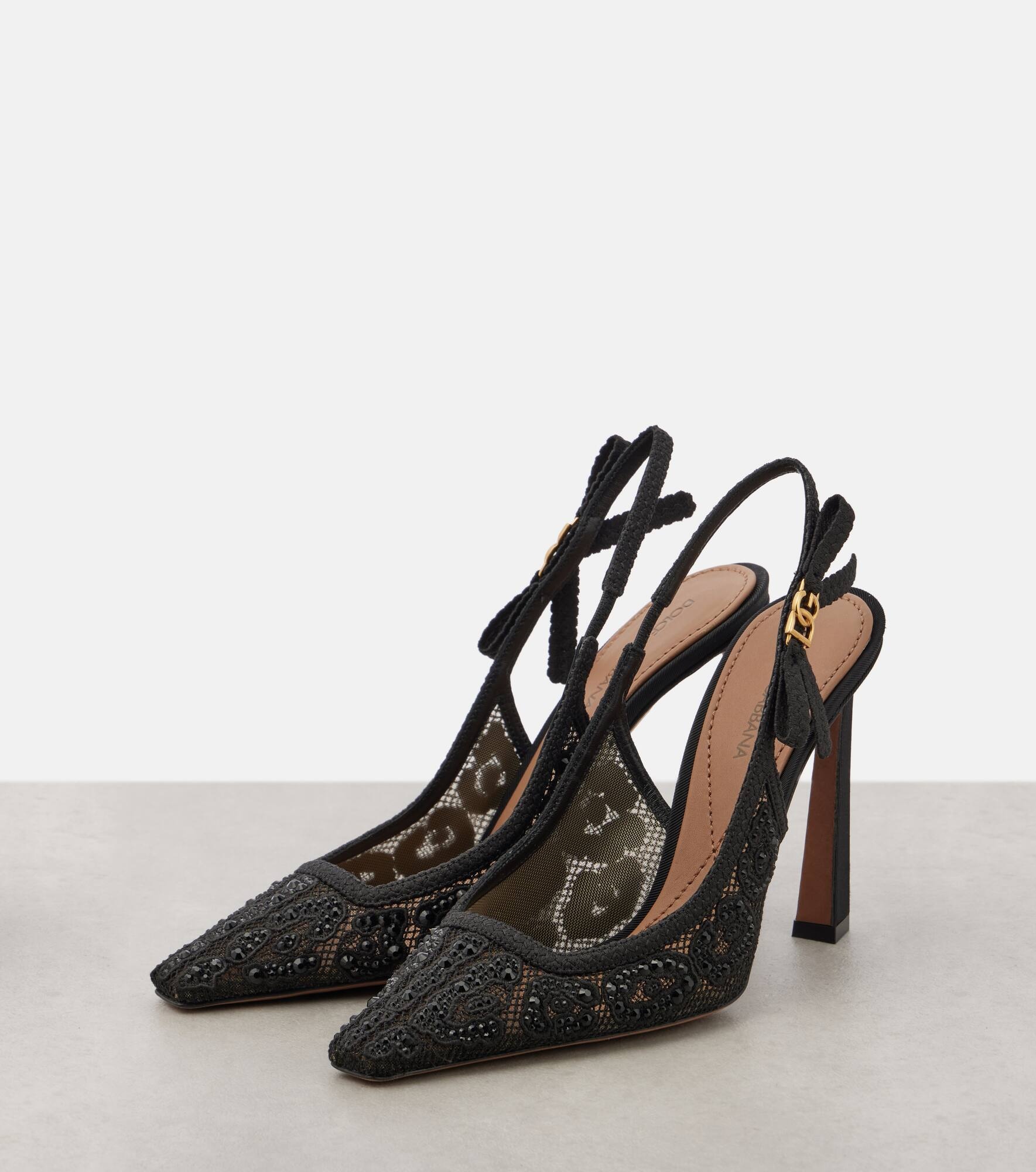 DG embellished slingback pumps - 4