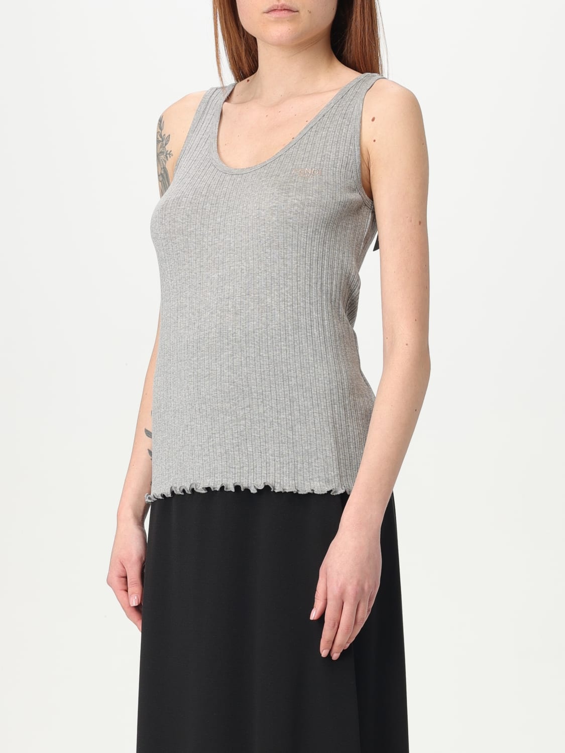 Fendi stretch cotton tank top - 4