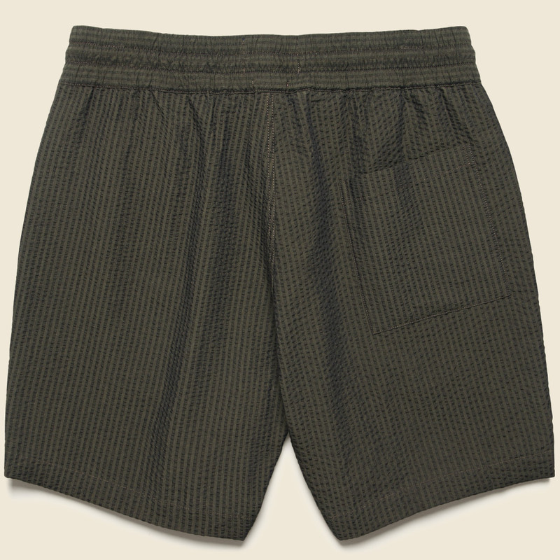 Portuguese Flannel 7" Seersucker Shorts - Olive outlook
