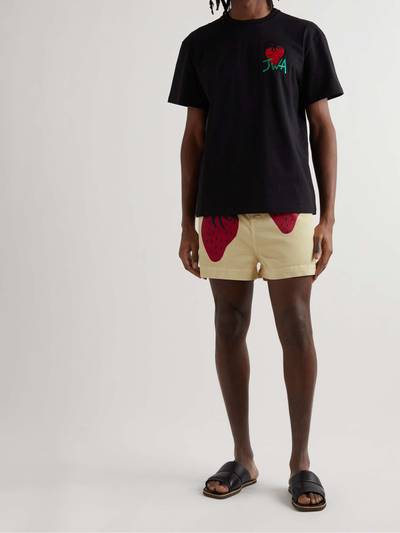 JW Anderson Straight-Leg Belted Printed Cotton-Twill Shorts outlook