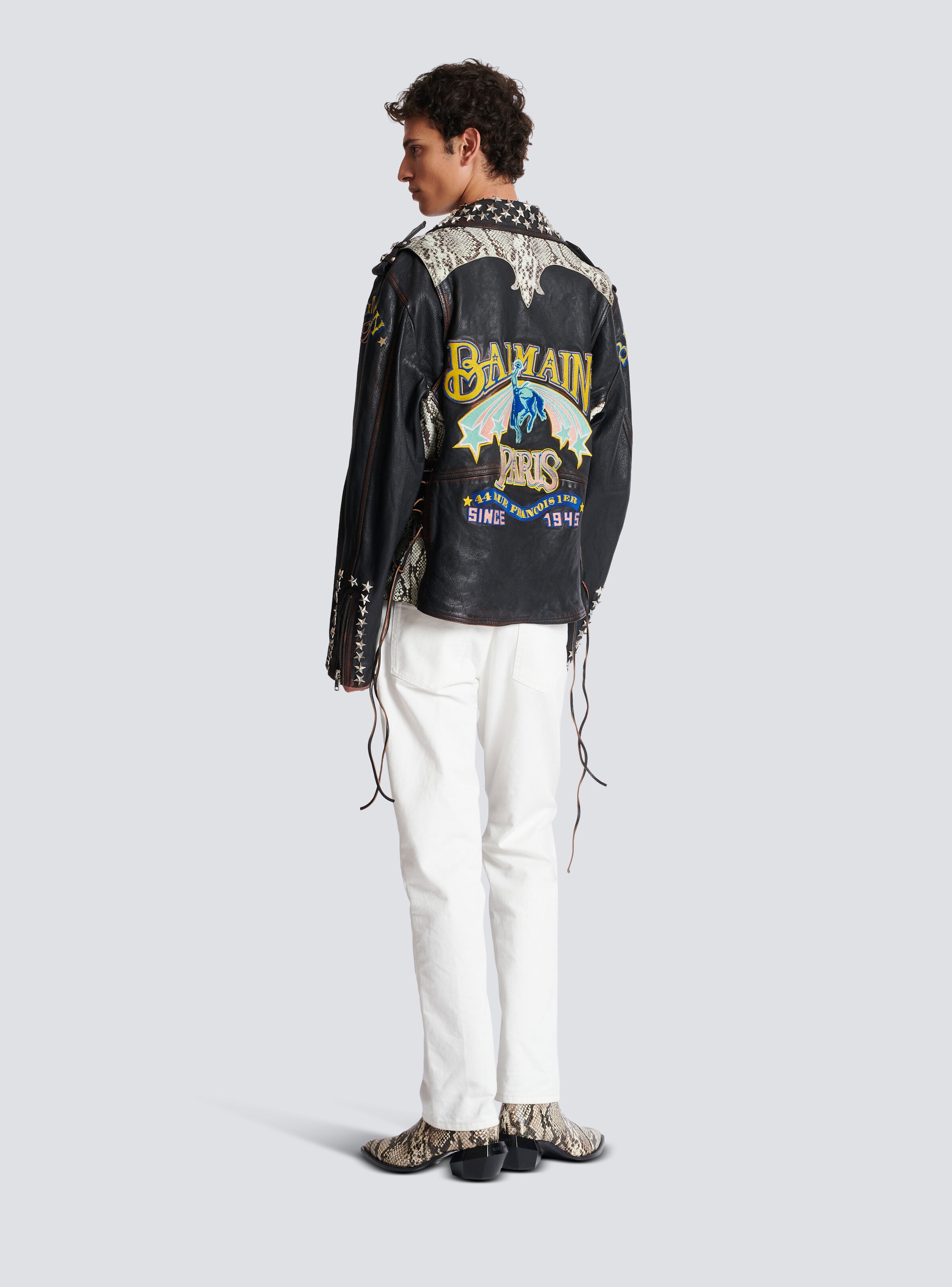 Balmain Western leather biker jacket - 4