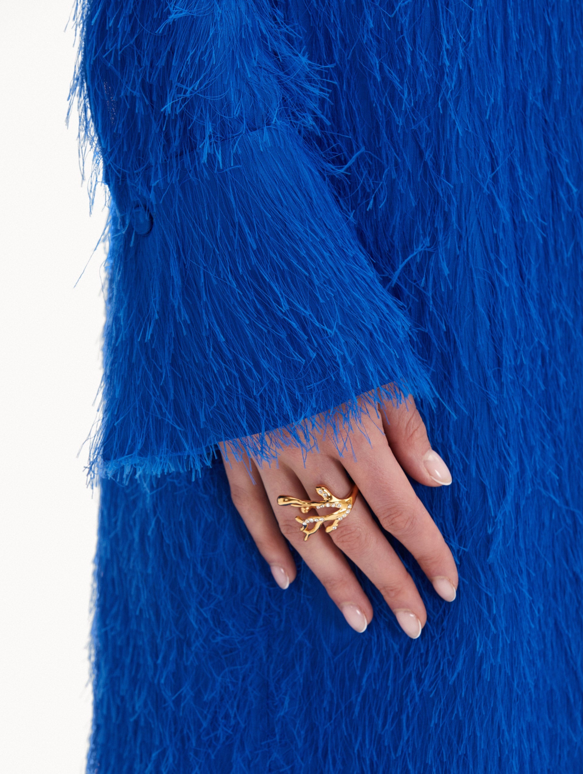 CORAL & GOLD DROPS RING - 3