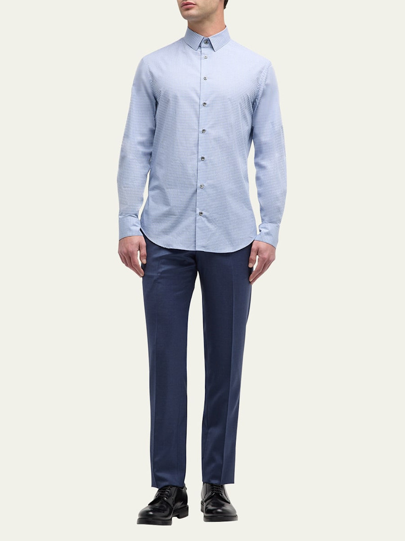 GIORGIO ARMANI Men's Micro-Box Cotton Sport Shirt outlook