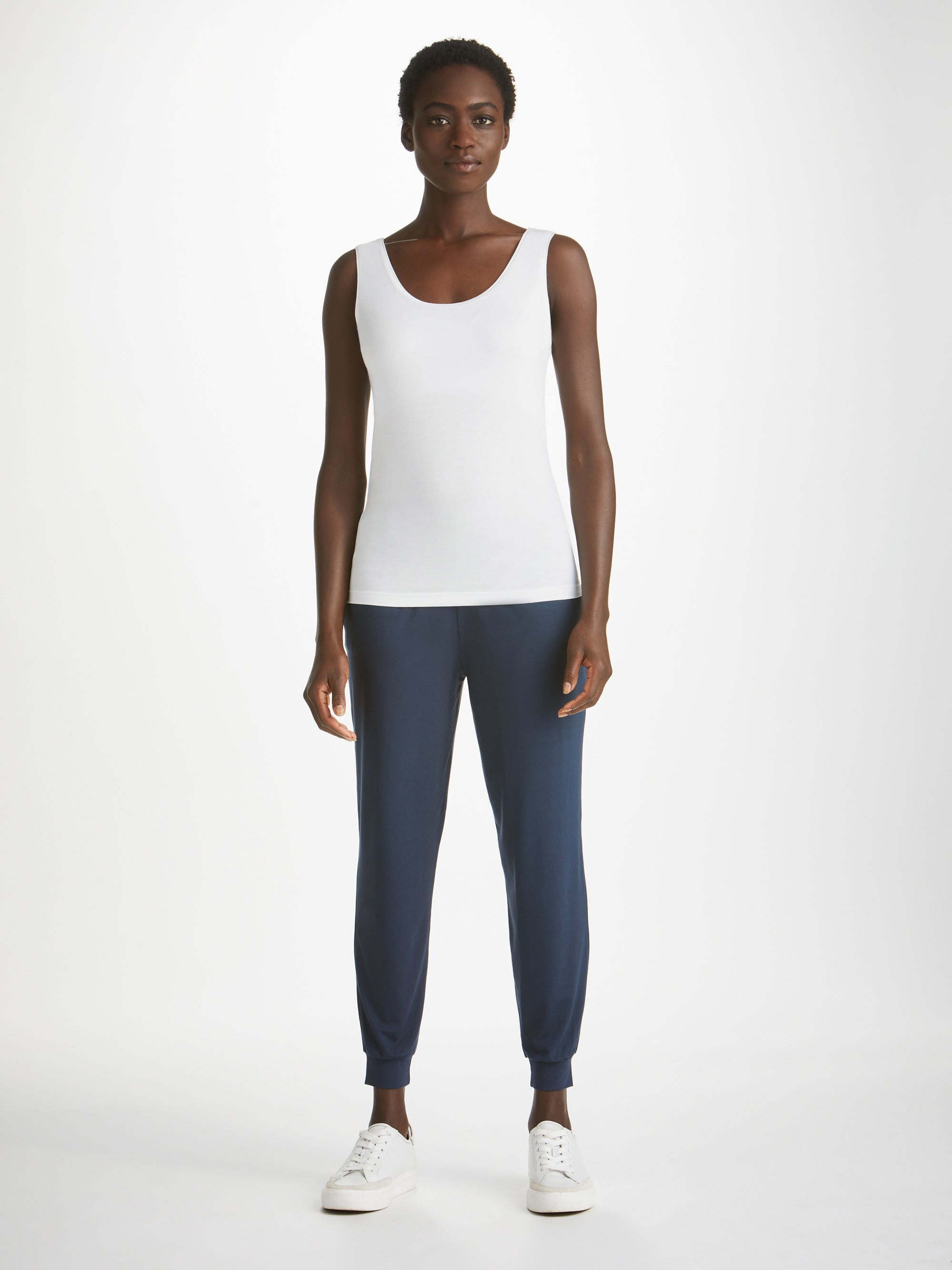 Women's Support Vest Lara Micro Modal Stretch White - 3