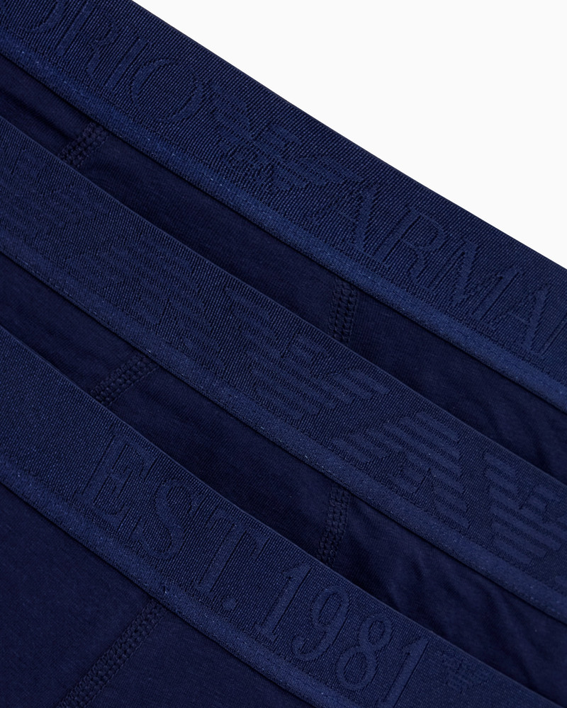 EMPORIO ARMANI THREE-PACK OF ASV SHINY LOGOBAND ORGANIC JERSEY BOXER BRIEFS outlook