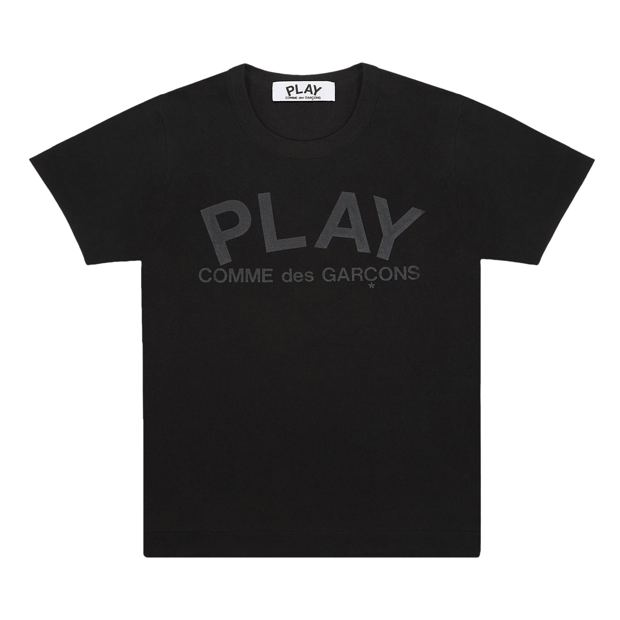 Comme des Garçons PLAY Logo Text T-Shirt 'Black' - 1