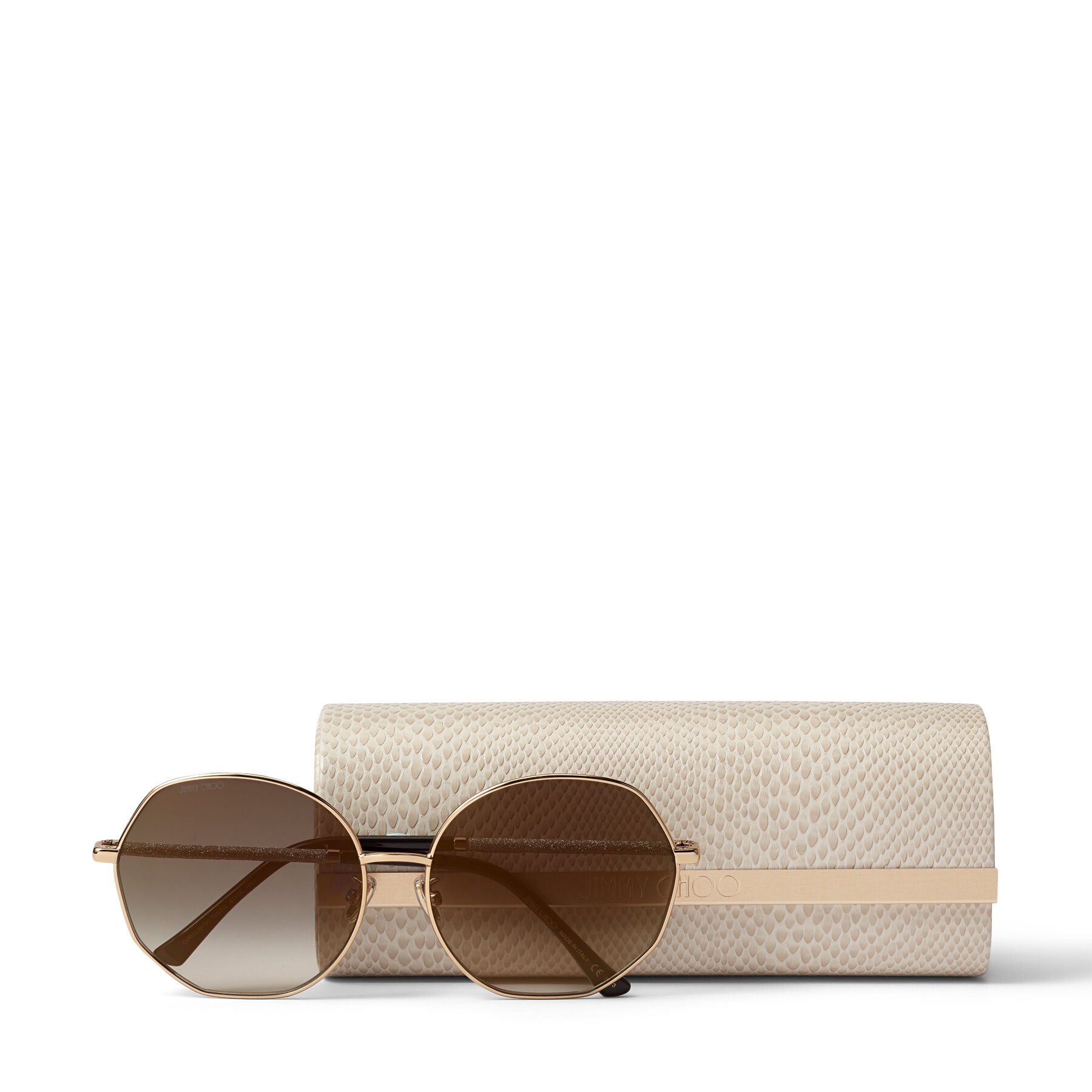 Devan
Rose Gold Aviator Sunglasses with Silver Glitter - 4