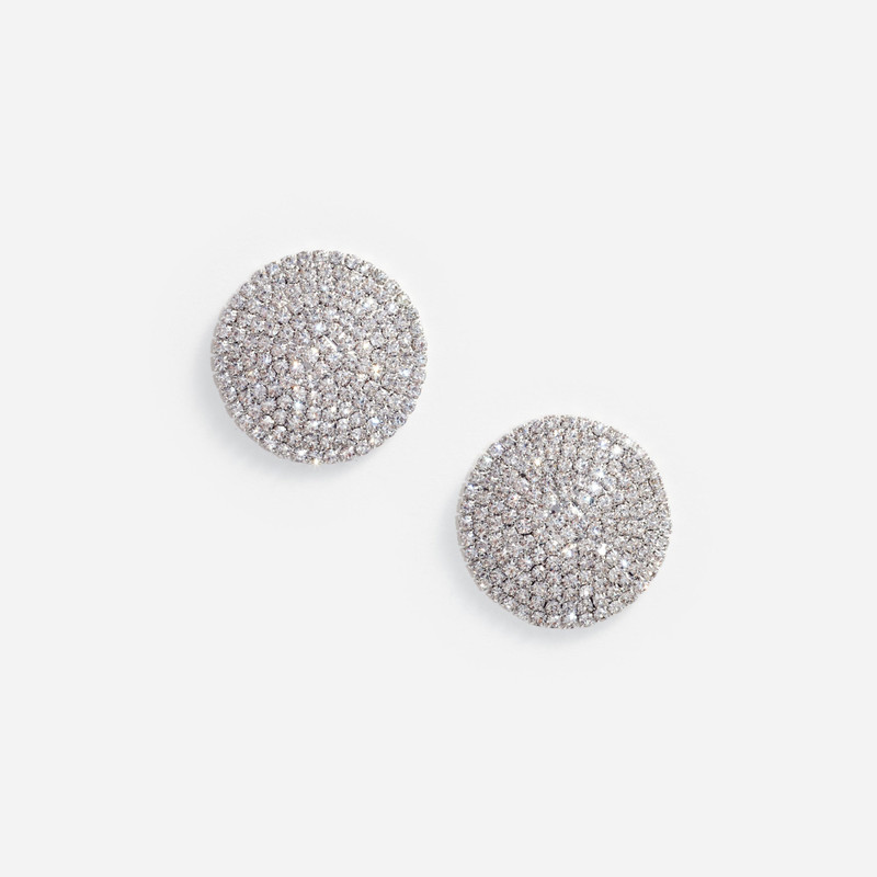 Large Round Crystal Earrings - 1