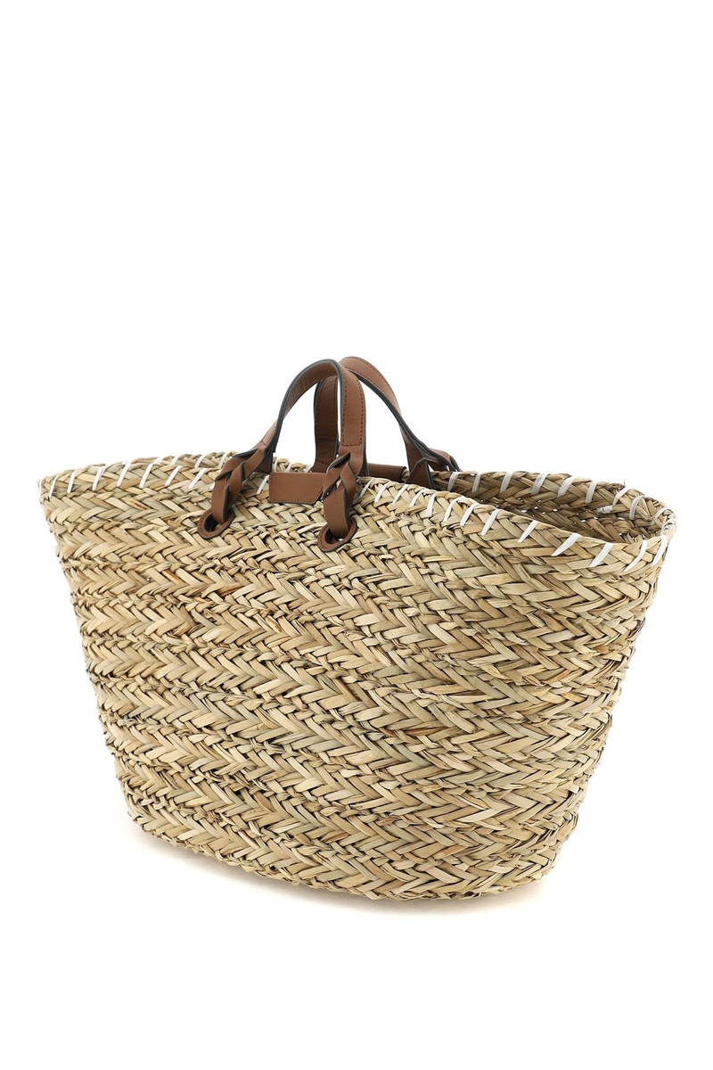 Anya Hindmarch Eyes straw tote bag outlook