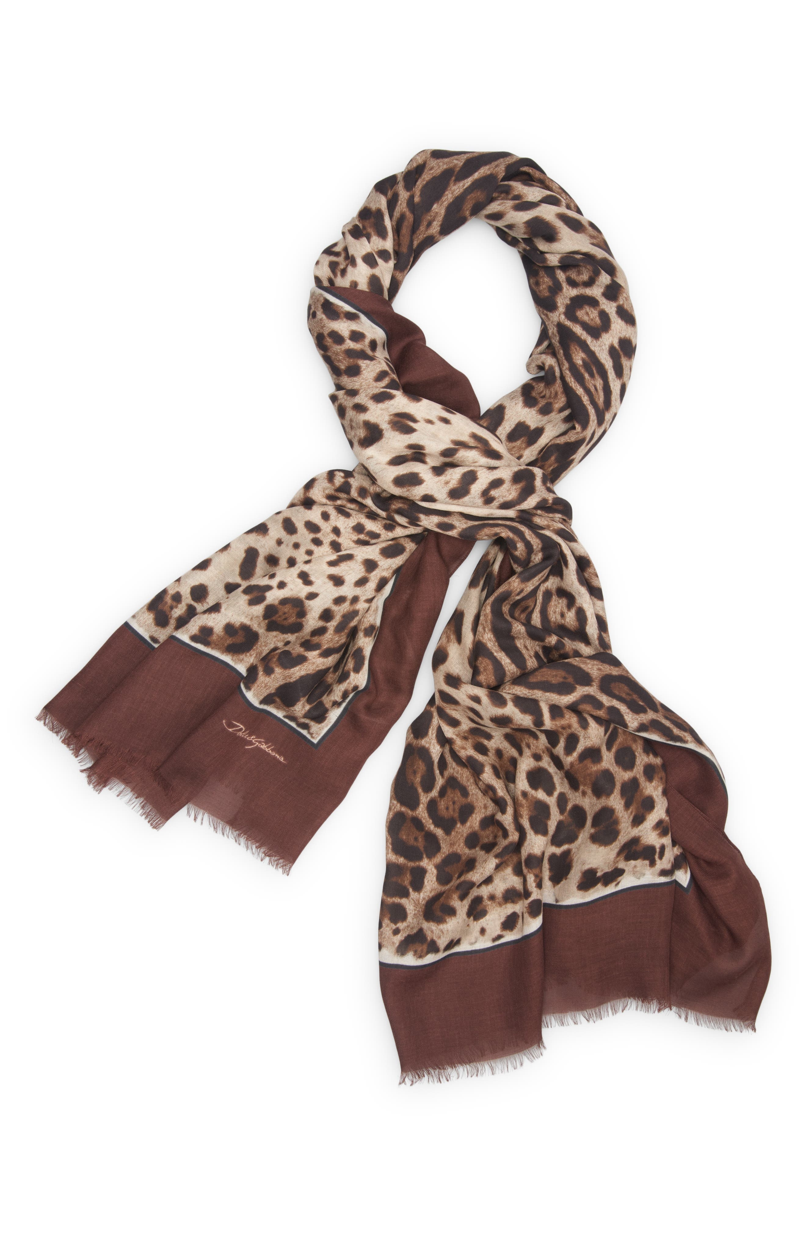 Leopard Print Signature Border Scarf - 3