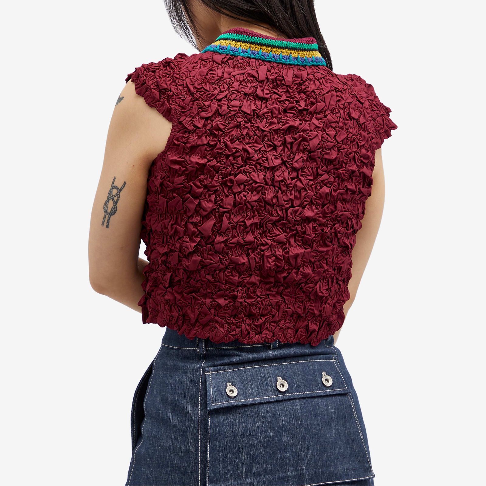 Brain Dead Crochet Collar Kass Shirt - 3