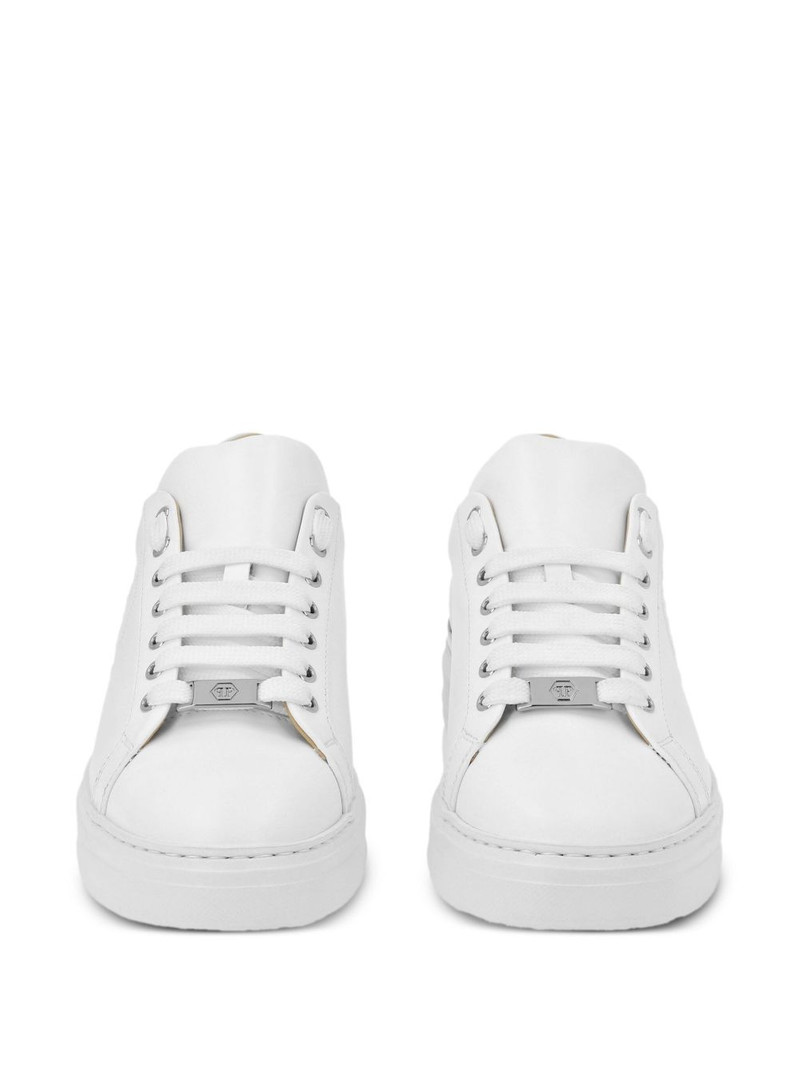 embossed leather sneakers 3