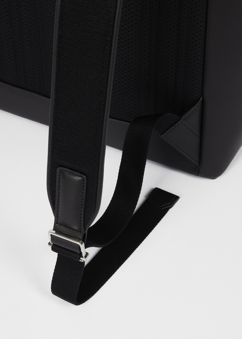 Dark Brown Leather 'Shadow Stripe' Backpack 4