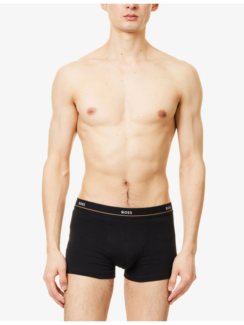 BOSS Essential Logo-Waistband Stretch-Woven Trunks outlook